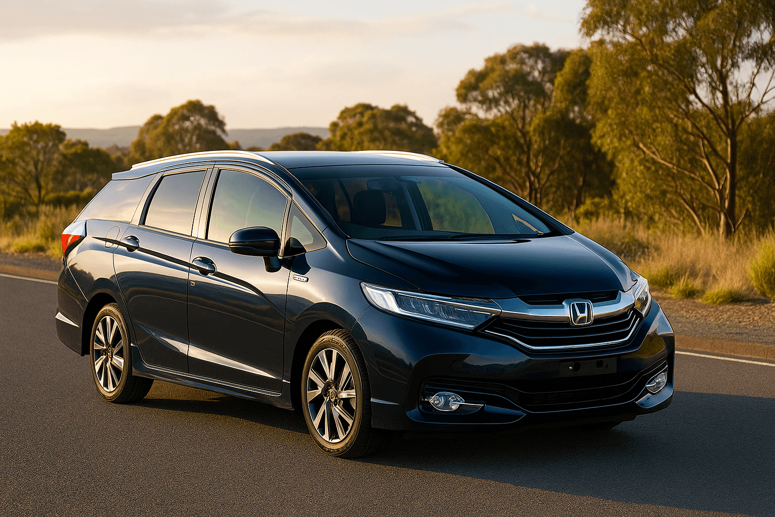 Honda Shuttle on the road beautiful scenary