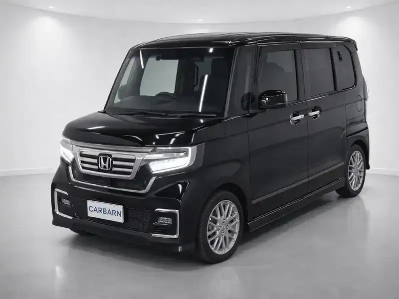 2021 Honda N BOX CUSTOM JF3 in Black — exterior view 2 2021 Honda N BOX CUSTOM JF3 in Black — exterior view 2